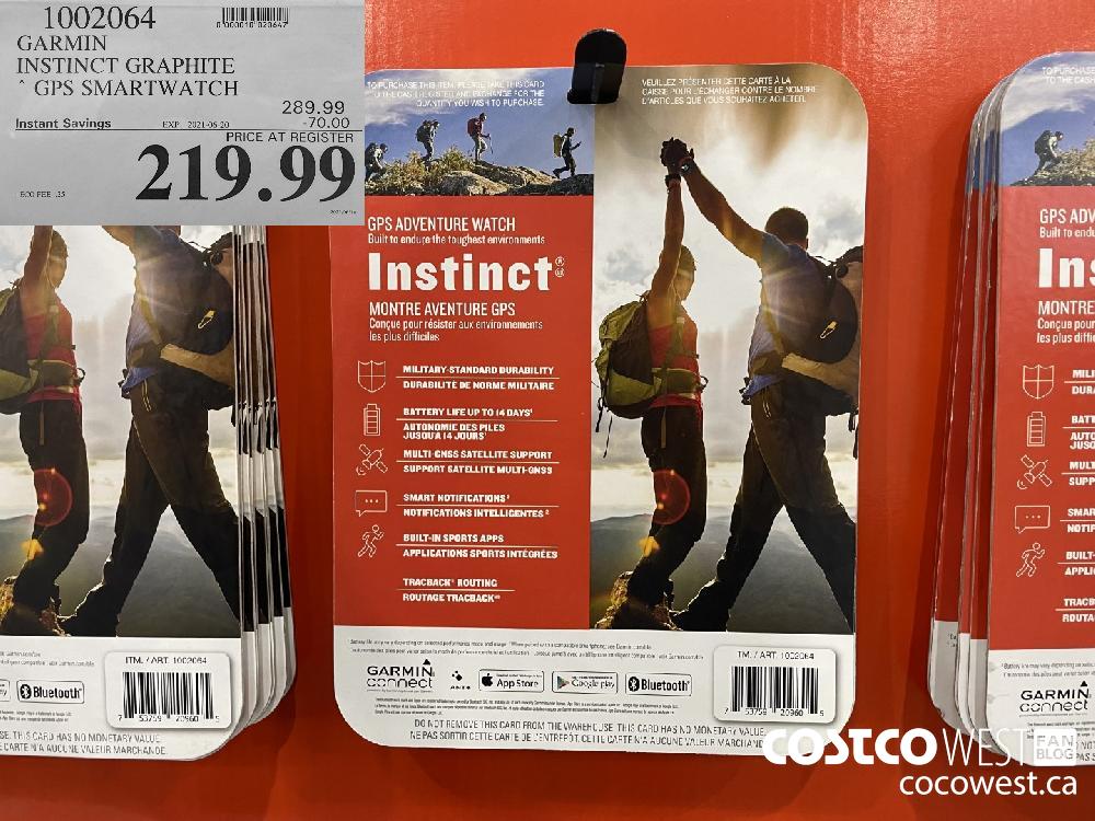 1002064 GARMIN INSTINCT GRAPHITE GPS SMARTWATCH ($70.00 INSTANT SAVINGS EXPIRES ON 2021-06-20) $219.99