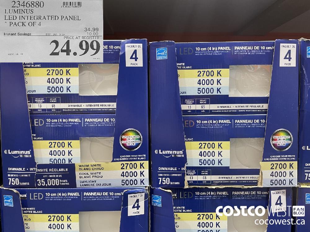 2346880 LUMINUS LED INTEGRATED PANEL PACK OF 4 ($10.00 INSTANT SAVINGS EXPIRES ON 2021-06-20) $24.99