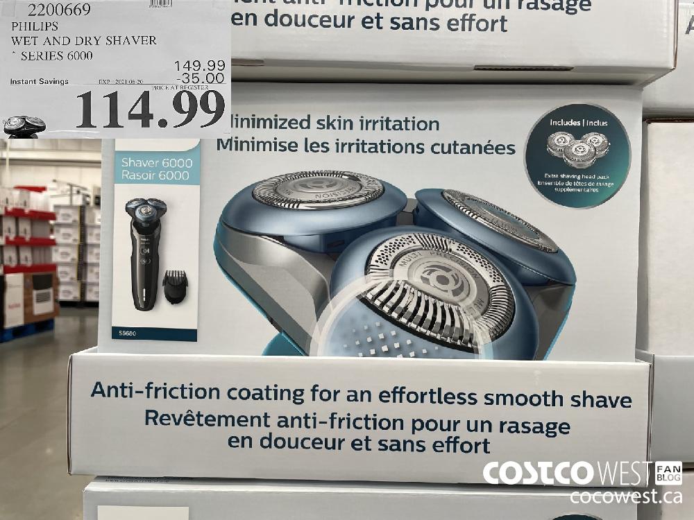 2200669 PHILIPS WET AND DRY SHAVER SERIES 6000 ($35.00 INSTANT SAVINGS EXPIRES ON 2021-06-20) $114.99
