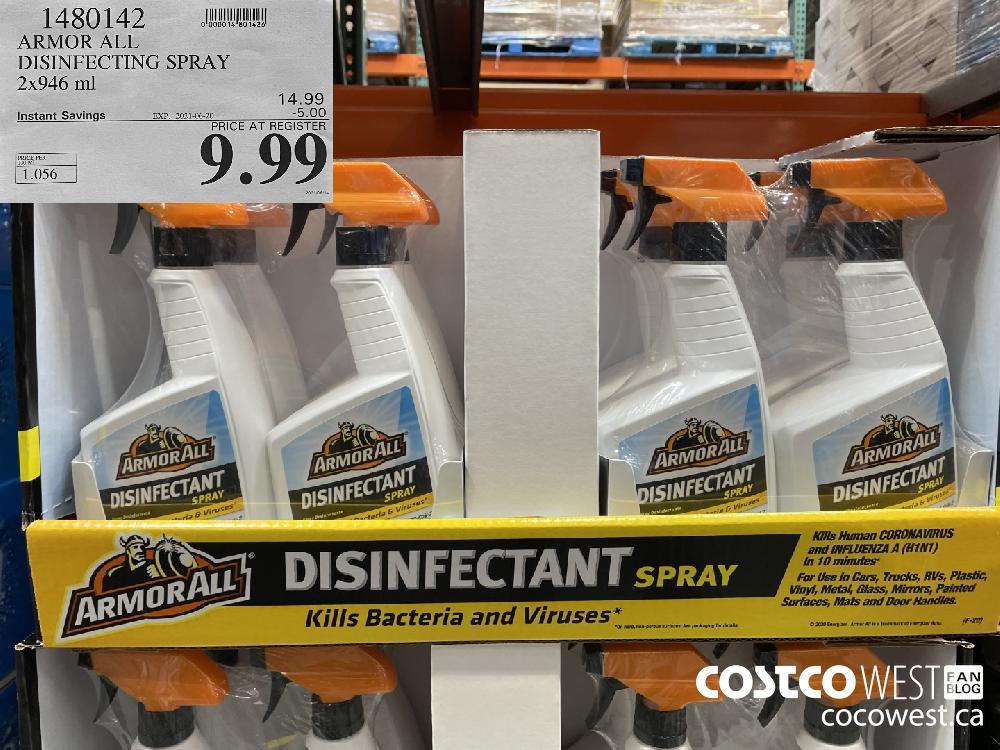 1480142 ARMOR ALL DISINFECTING SPRAY 2 x 946 ml ($5.00 INSTANT SAVINGS EXPIRES ON 2021-06-20) $9.99