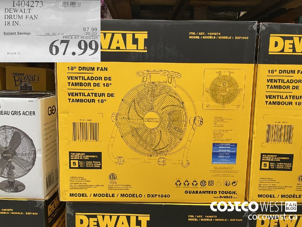 1404273 DEWALT DRUM FAN 18 IN. ($20.00 INSTANT SAVINGS EXPIRES ON 2021-07-04) $67.99