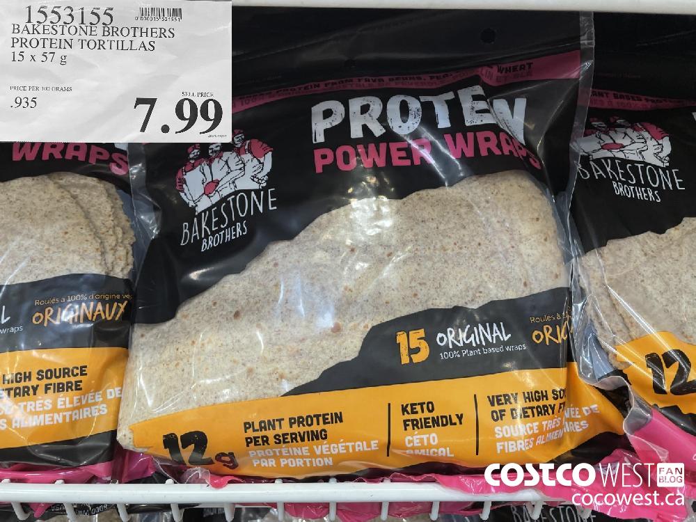 1553155 BAKESTONE BROTHERS PROTEIN TORTILLAS 15x 57 g $7.99