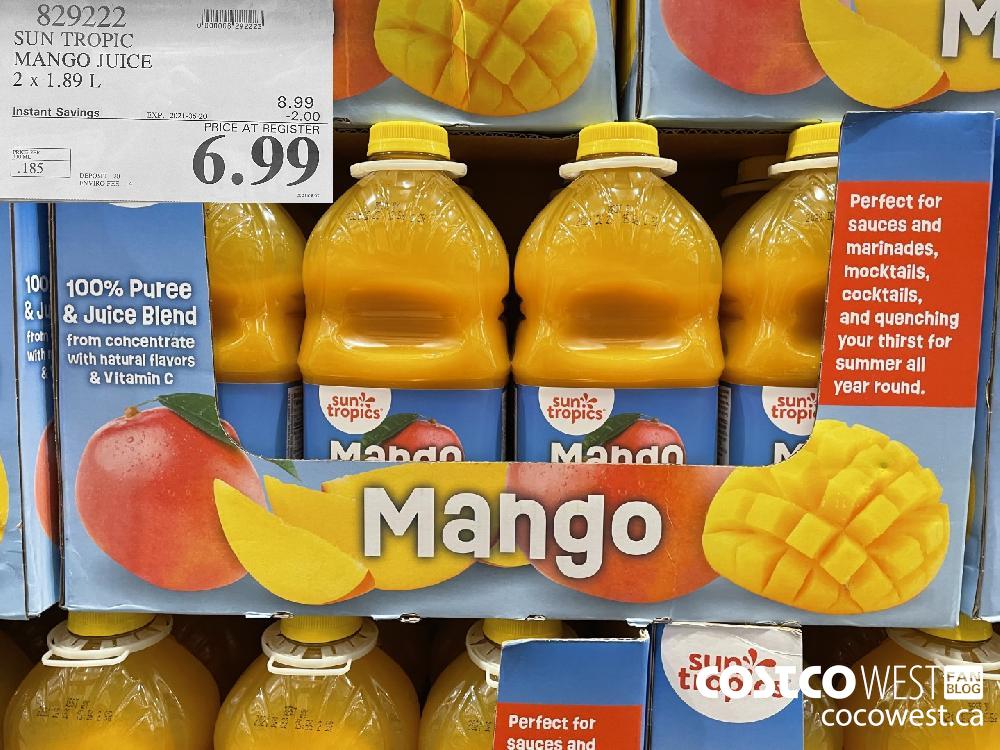 829222 SUN TROPIC MANGO JUICE 2 x 1.89L ($2.00 INSTANT SAVINGS EXPIRES ON 2021-06-20) $6.99