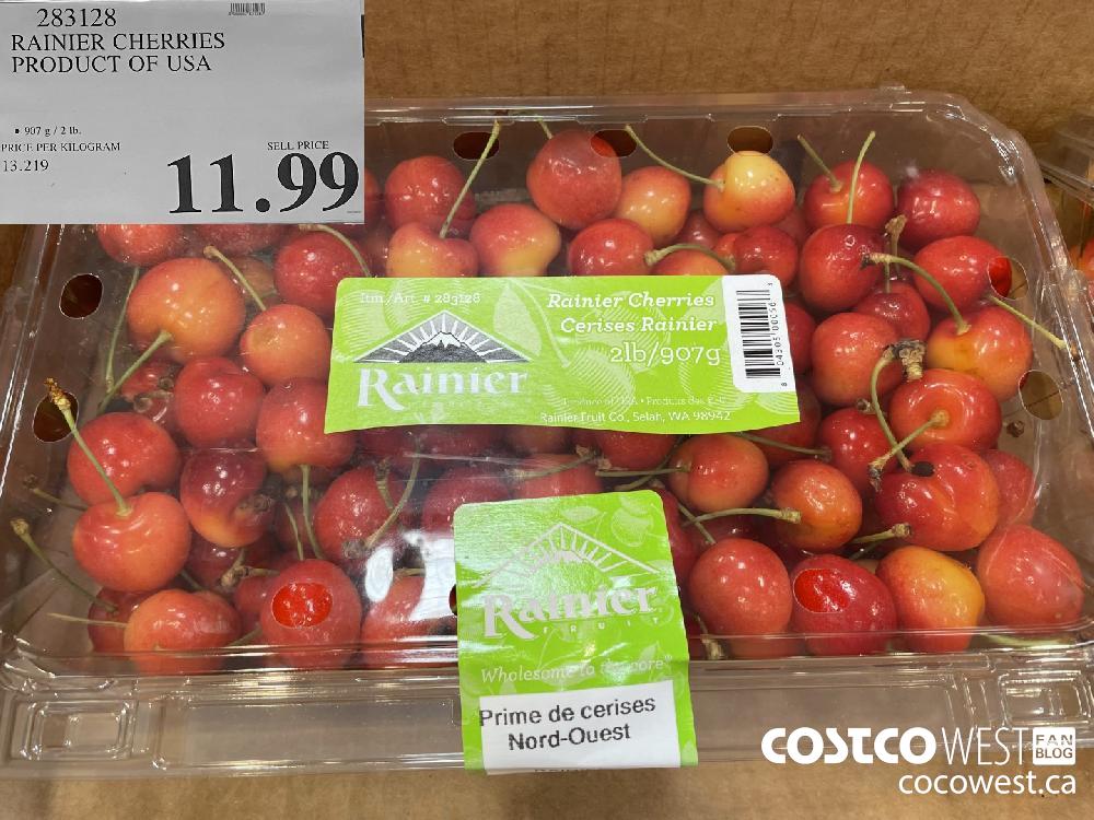 283128 RAINIER CHERRIES PRODUCT OF USA $11.99
