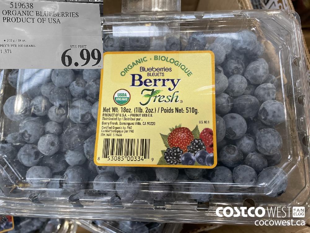 519638 ORGANIC BLUEBERRIES PRODUCT OF USA $6.99