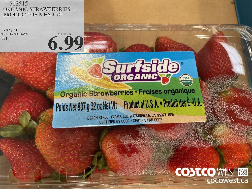 512515 ORGANIC STRAWBERRIES PRODUCT OF MEXICO $6.99