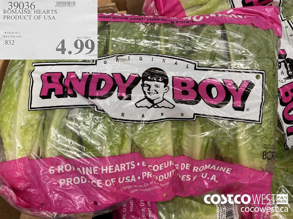 39036 ROMAINE HEARTS PRODUCT OF USA $4.99