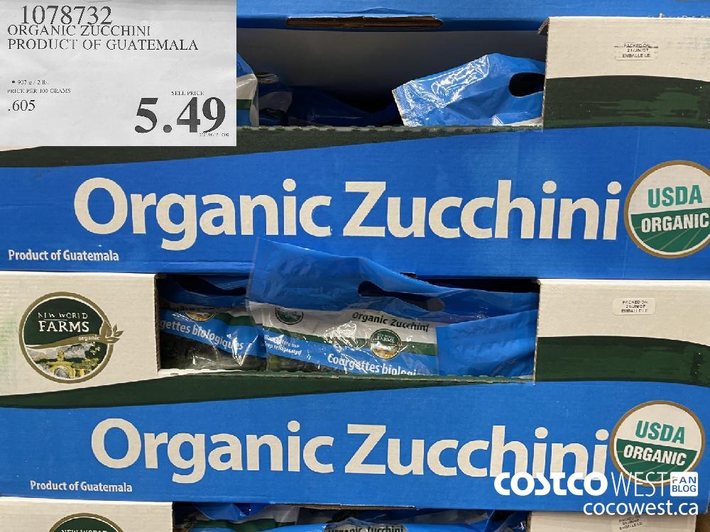 1078732 ORGANIC ZUCCHINI PRODUCT OF GUATEMALA $5.49