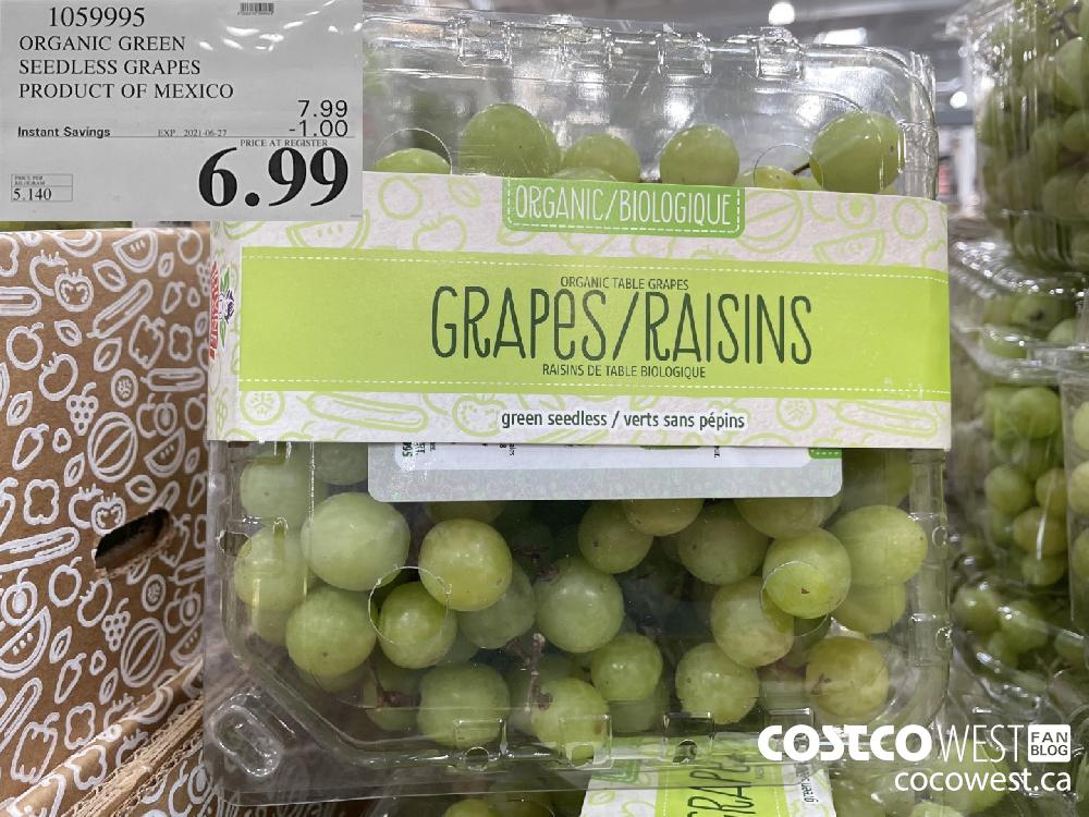 1059995 ORGANIC GREEN SEEDLESS GRAPES PRODUCT OF MEXICO ($1.00 INSTANT SAVINGS EXPIRES ON 2021-06-27) $6.99