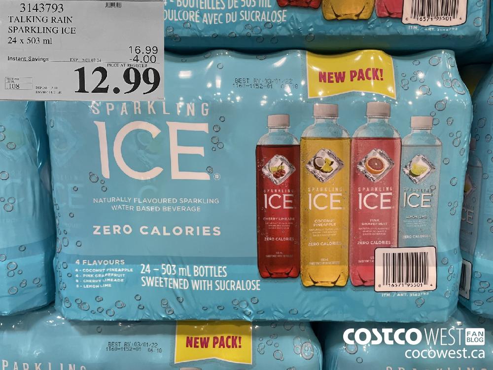 3143793 TALKING RAIN SPARKLING ICE 24 x 503 ml ($4.00 INSTANT SAVINGS EXPIRES ON 2021-07-04) $12.99
