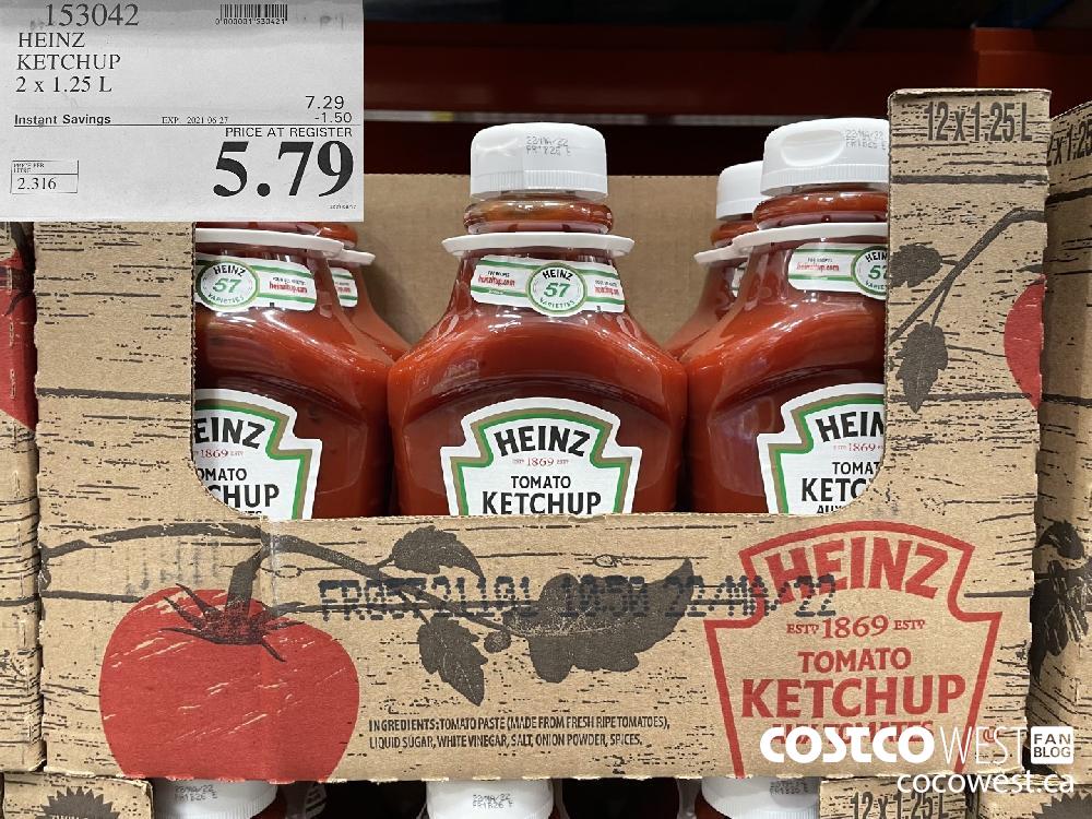 153042 HEINZ KETCHUP 2 x 1.25 L ($1.50 INSTANT SAVINGS EXPIRES ON 2021-06-27) $5.79