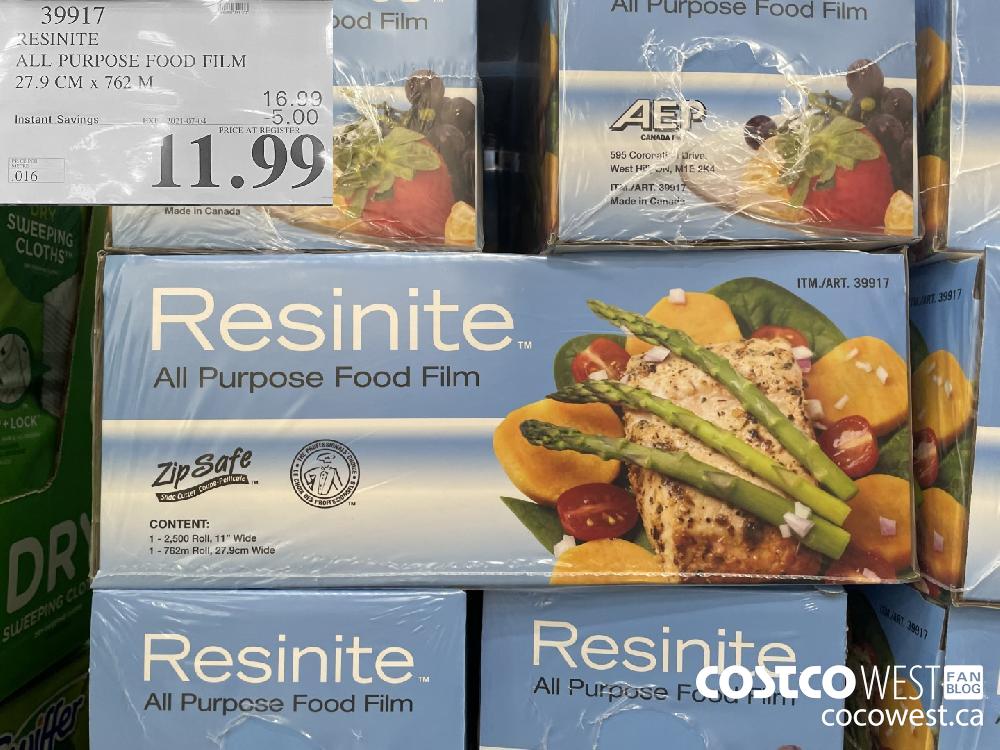 39917 RESINITE ALL PURPOSE FOOD FILM 27.9 CM x 762 M ($5.00 INSTANT SAVINGS EXPIRES ON 2021-07-04) $11.99