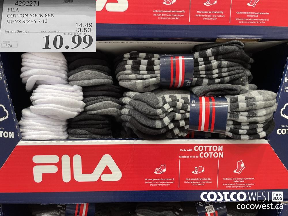 4292271 FILA COTTON SOCK 8PK MENS SIZES 7-12 ($3.50 INSTANT SAVINGS EXPIRES ON 2021-08-01) $10.99