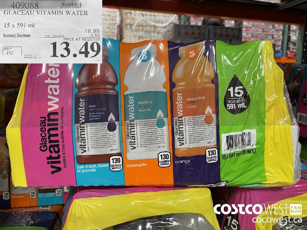 409088 GLACEAU VITAMIN WATER 15 x 591 ml ($3.50 INSTANT SAVINGS EXPIRES ON 2021-08-01) $13.49