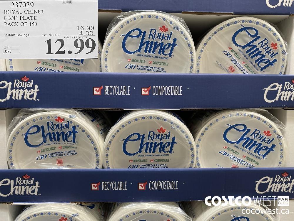 237039 ROYAL CHINET 8 3/4" PLATE PACK OF 150 ($4.00 INSTANT SAVINGS EXPIRES ON 2021-08-01) $12.99