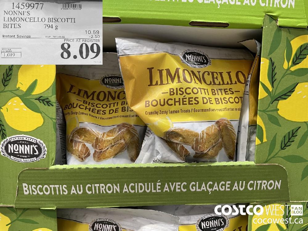 1459977 NONNI'S LIMONCELLO BISCOTTI BITES 794 g ($2.50 INSTANT SAVINGS EXPIRES ON 2021-08-01) $8.09