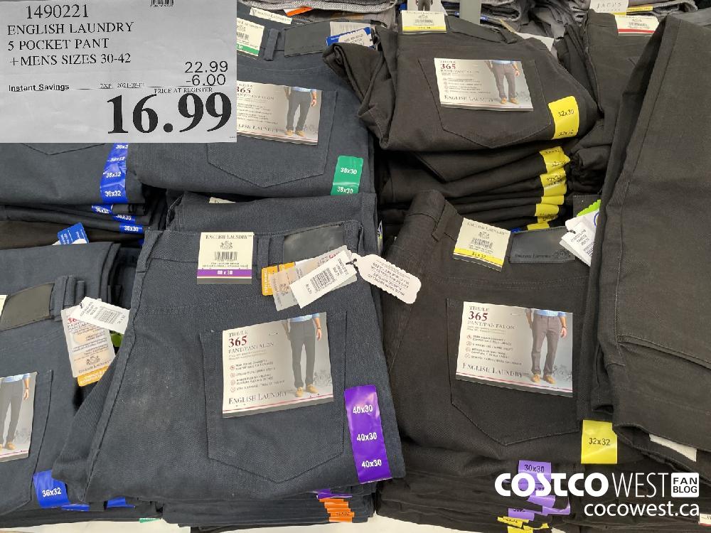 1490221 ENGLISH LAUNDRY 5 POCKET PANT MENS SIZES 30-42 ($6.00 INSTANT SAVINGS EXPIRES ON 2021-08-01) $16.99