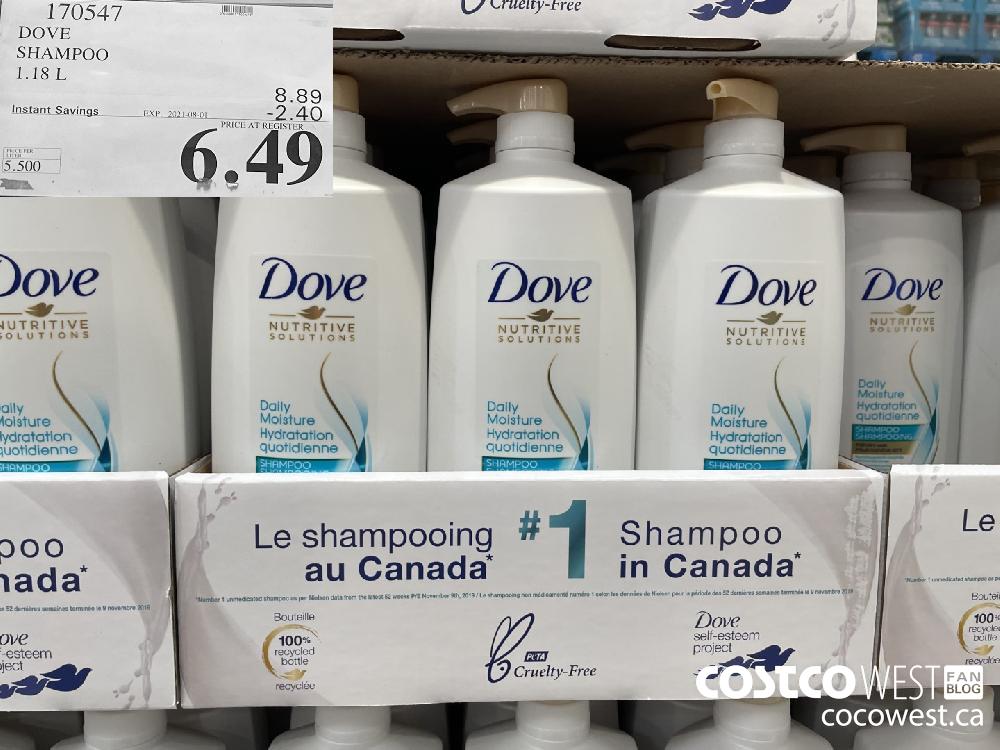 170547 DOVE SHAMPOO 1.18 L ($2.40 INSTANT SAVINGS EXPIRES ON 2021-08-01) $6.49