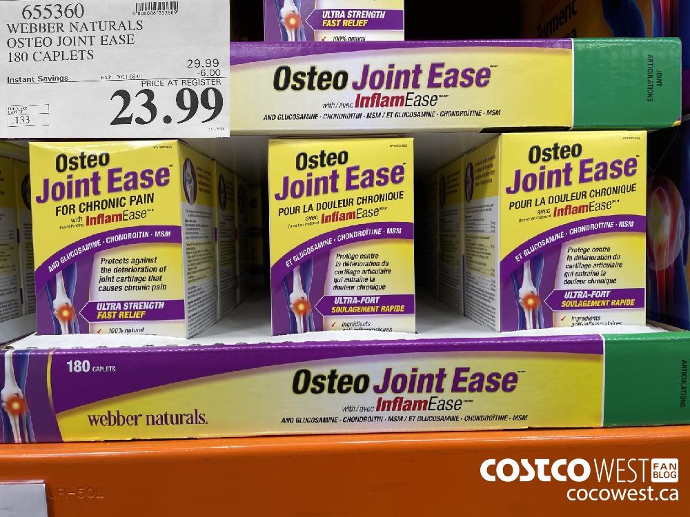 655360 WEBBER NATURALS OSTEO JOINT EASE 180 CAPLETS ($6.00 INSTANT SAVINGS EXPIRES ON 2021-08-01) $23.99