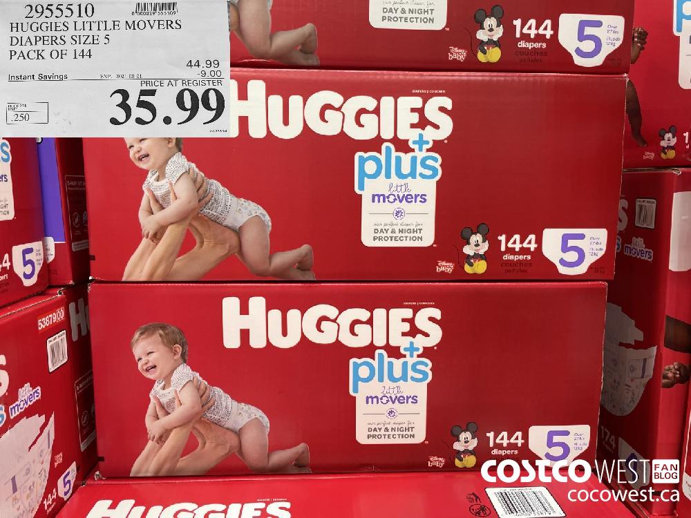 2955510 HUGGIES LITTLE MOVERS DIAPERS SIZE 5 PACK OF 144 ($9.00 INSTANT SAVINGS EXPIRES ON 2021-08-01) $35.99