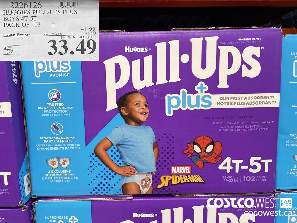 2226126 HUGGIES PULL- UPS PLUS BOYS 4T-5T PACK OF 102 ($8.50 INSTANT SAVINGS EXPIRES ON 2021-08-01) $33.49