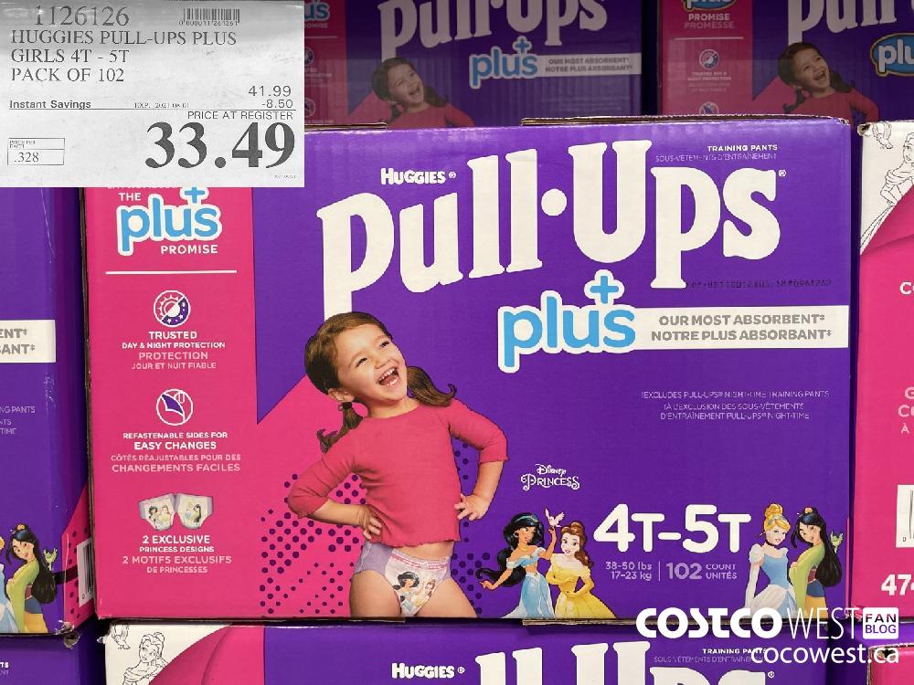 1126126 HUGGIES PULL-UPS PLUS GIRLS 4T - 5T PACK OF 102 ($8.50 INSTANT SAVINGS EXPIRES ON 2021-08-01) $33.49