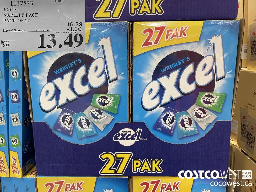 1117573 EXCEL VARIETY PACK PACK OF 27 ($3.30 INSTANT SAVINGS EXPIRES ON 2021-08-01) $13.49