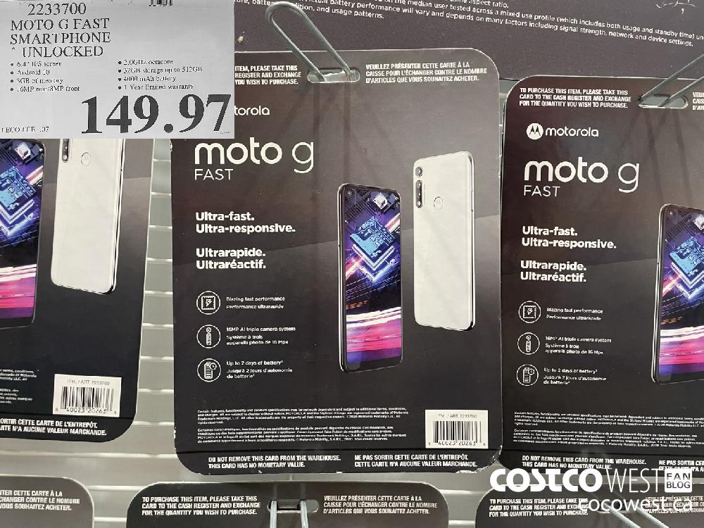2233700 MOTO G FAST SMARTPHONE UNLOCKED $149.97