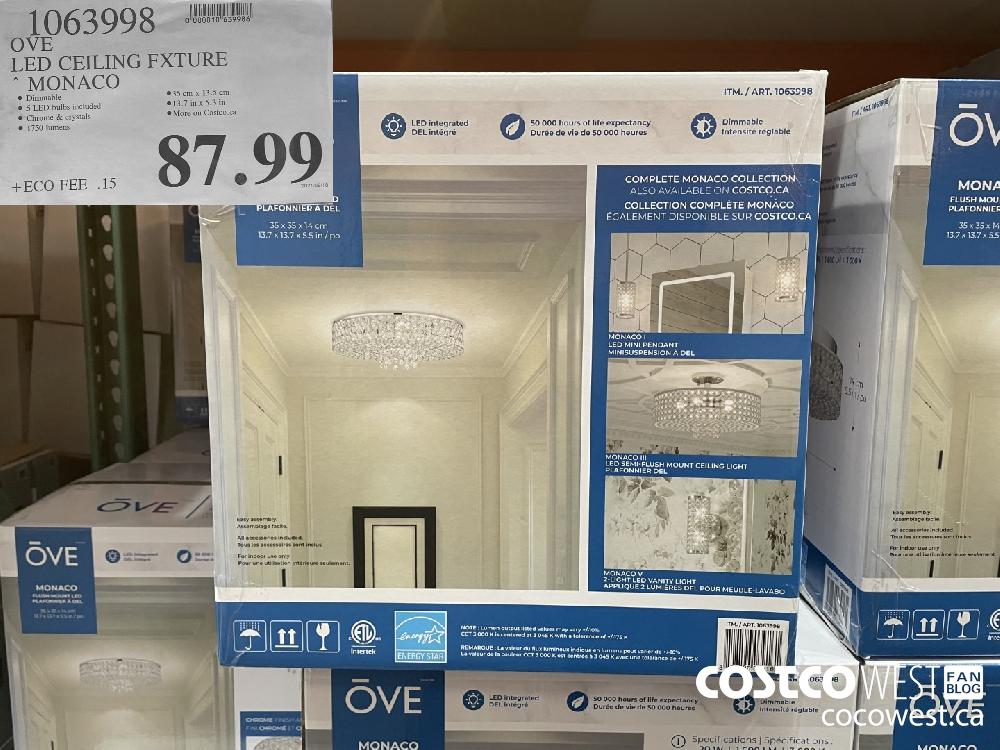 1063998 OVE LED CEILING FXTURE MONACO $87.99