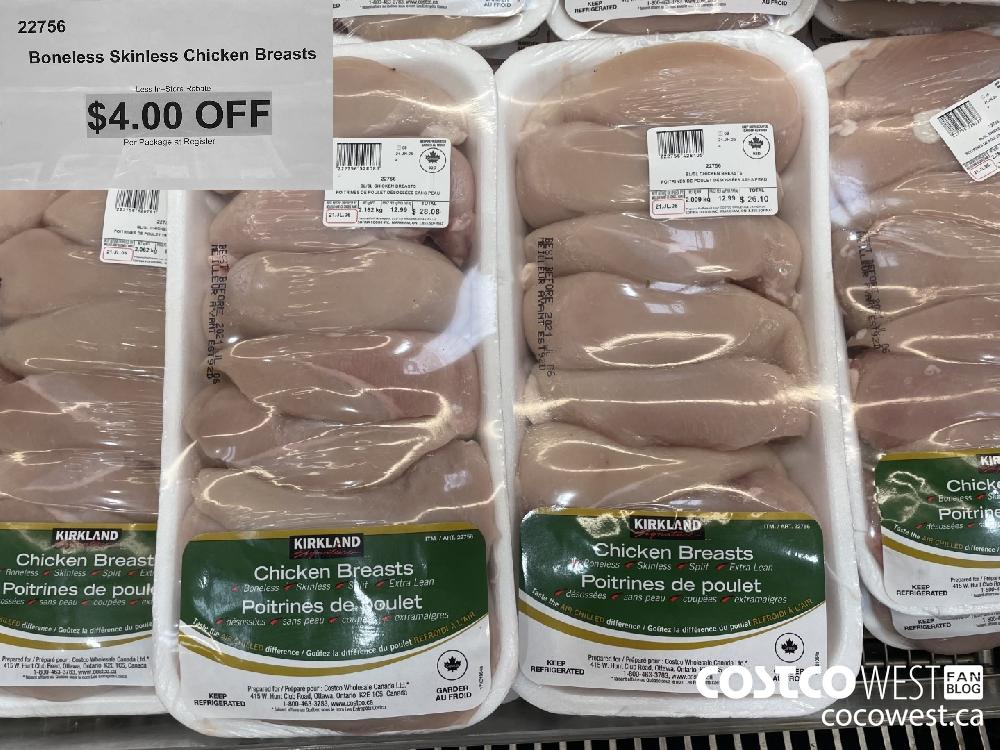 22756 Boneless Skinless Chicken Breasts ($4.00 INSTANT SAVINGS)