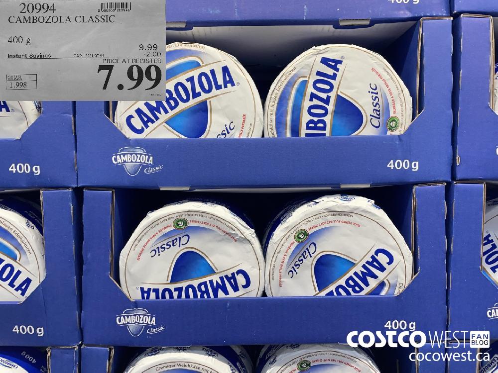 20994 CAMBOZOLA CLASSIC 400 g ($2.00 INSTANT SAVINGS EXPIRES ON 2021-07-04) $7.99