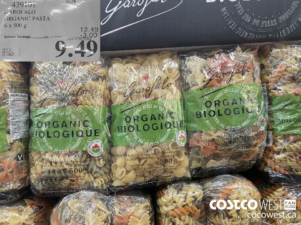 439101 GAROFALO ORGANIC PASTA 6 x 500 g ($3.00 INSTANT SAVINGS EXPIRES ON 2021-08-01) $9.49
