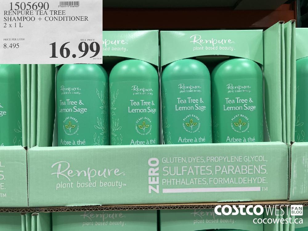 1505690 RENPURE TEA TREE SHAMPOO + CONDITIONER 2 x 1 L $16.99