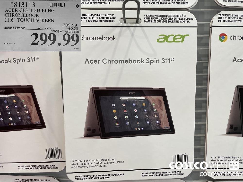 1813113 ACER CP311-3H-KOHG CHROMEBOOK 11.6" TOUCH SCREEN ($90.00 INSTANT SAVINGS EXPIRES ON 2021-07-26) $299.99