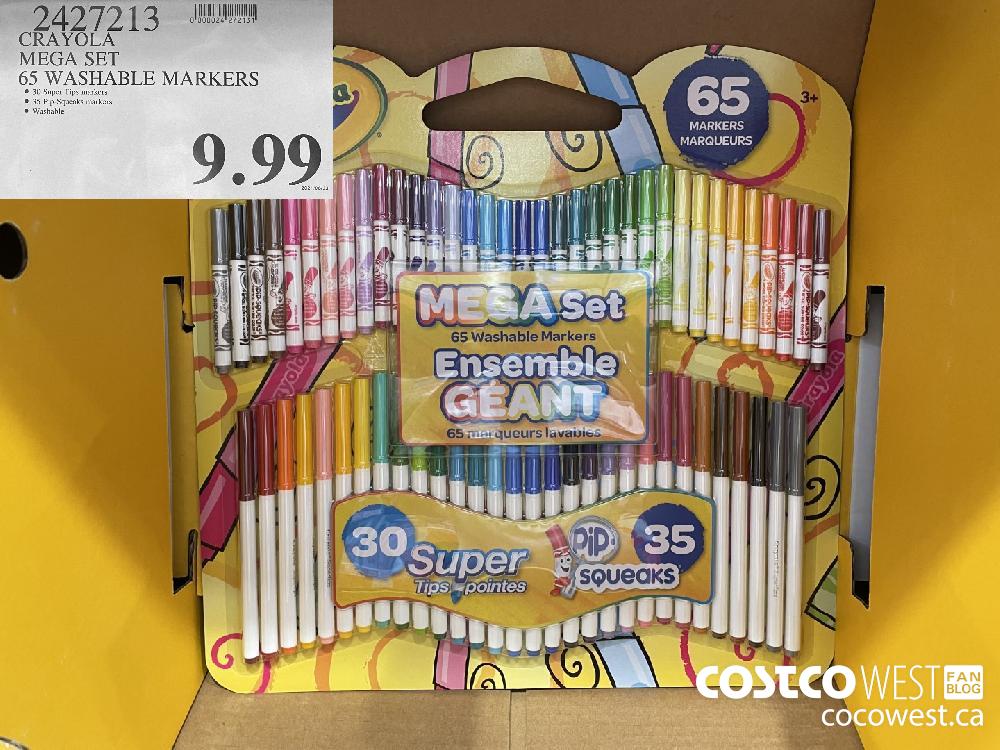 2427213 CRAYOLA MEGA SET 65 WASHABLE MARKERS $9.99