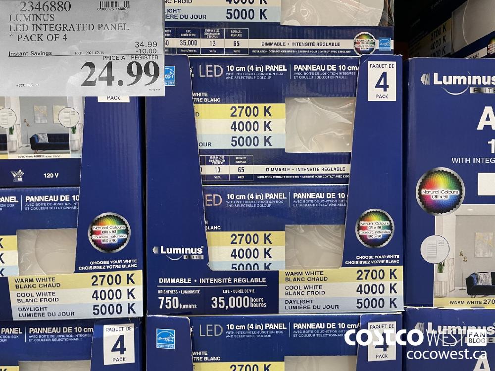 2346880 LUMINUS LED INTEGRATED PANEL PACK OF 4 ($10.00 INSTANT SAVINGS EXPIRES ON 2021-07-18) $24.99