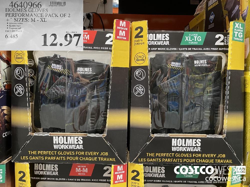 4640966 HOLMES GLOVES PERFORMANCE PACK OF 2 SIZES: M - XL $12.97