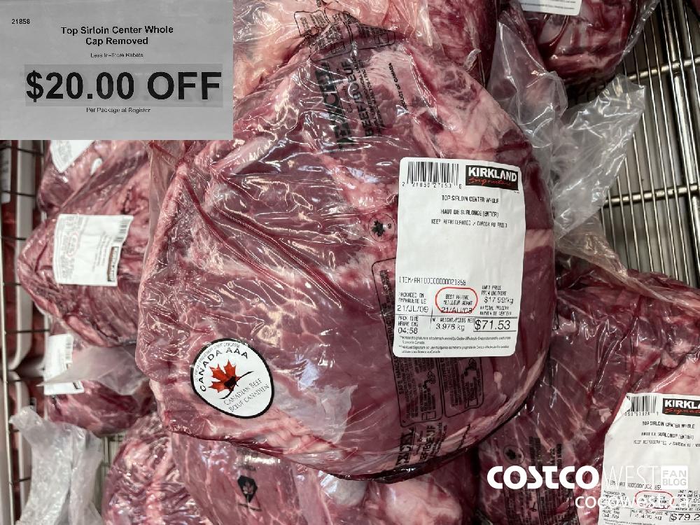 21858 Top Sirloin Center Whole Cap Removed ($20.00 INSTANT SAVINGS)
