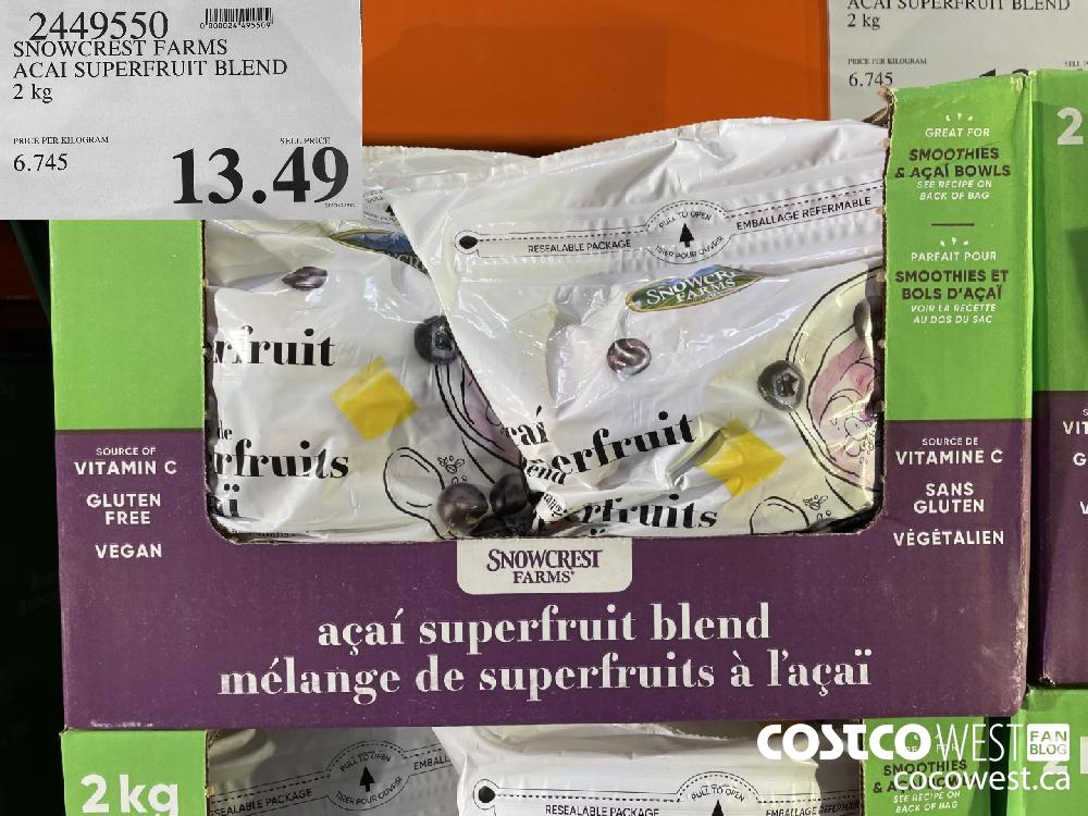 2449550 SNOWCREST FARMS ACAI SUPERFRUIT BLEND 2 kg $13.49