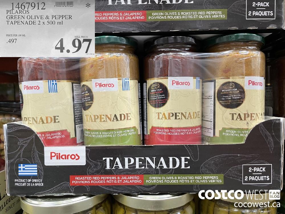 1467912 PILAROS GREEN OLIVE & PEPPER TAPENADE 2 x 500 ml $4.97