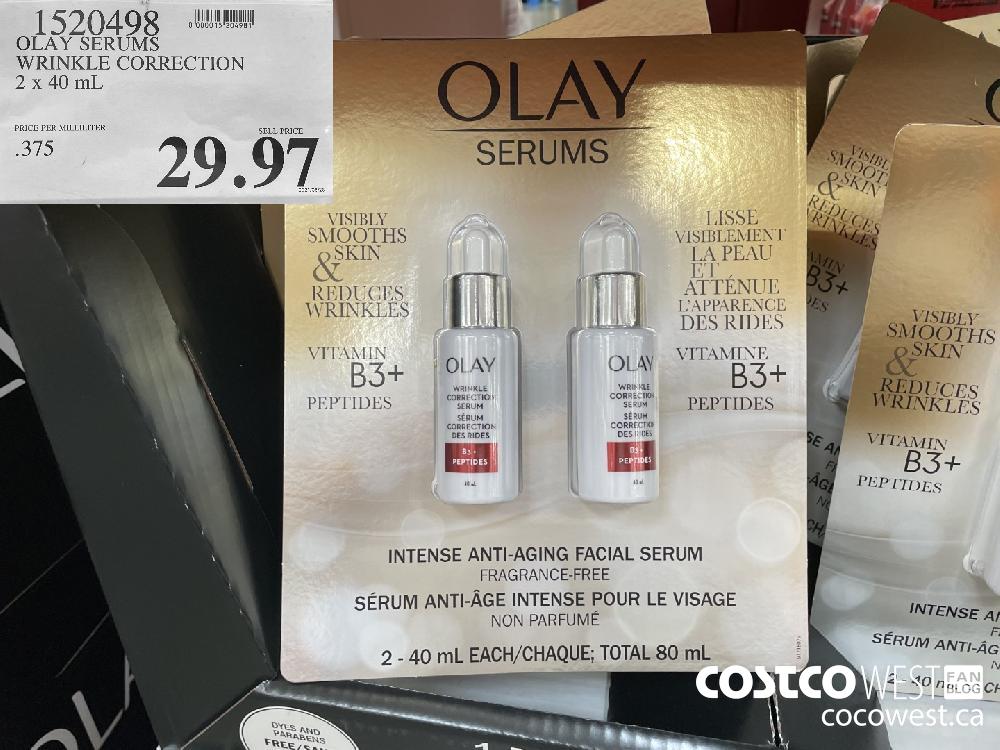 1520498 OLAY SERUMS WRINKLE CORRECTION 2 x 40 mL $29.97