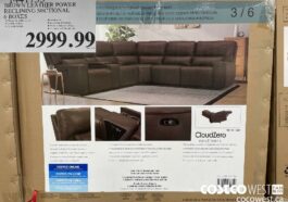 1441755BROWN LEATHER POWER RECLINING SECTIONAL 6 BOXES $2999.99