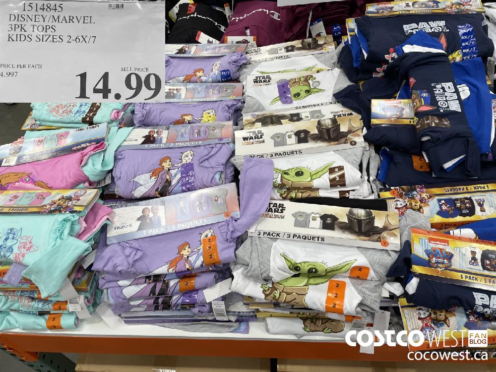 1514845 DISNEY/MARVEL 3PK TOPS KIDS SIZES 2-6X/7 $14.99
