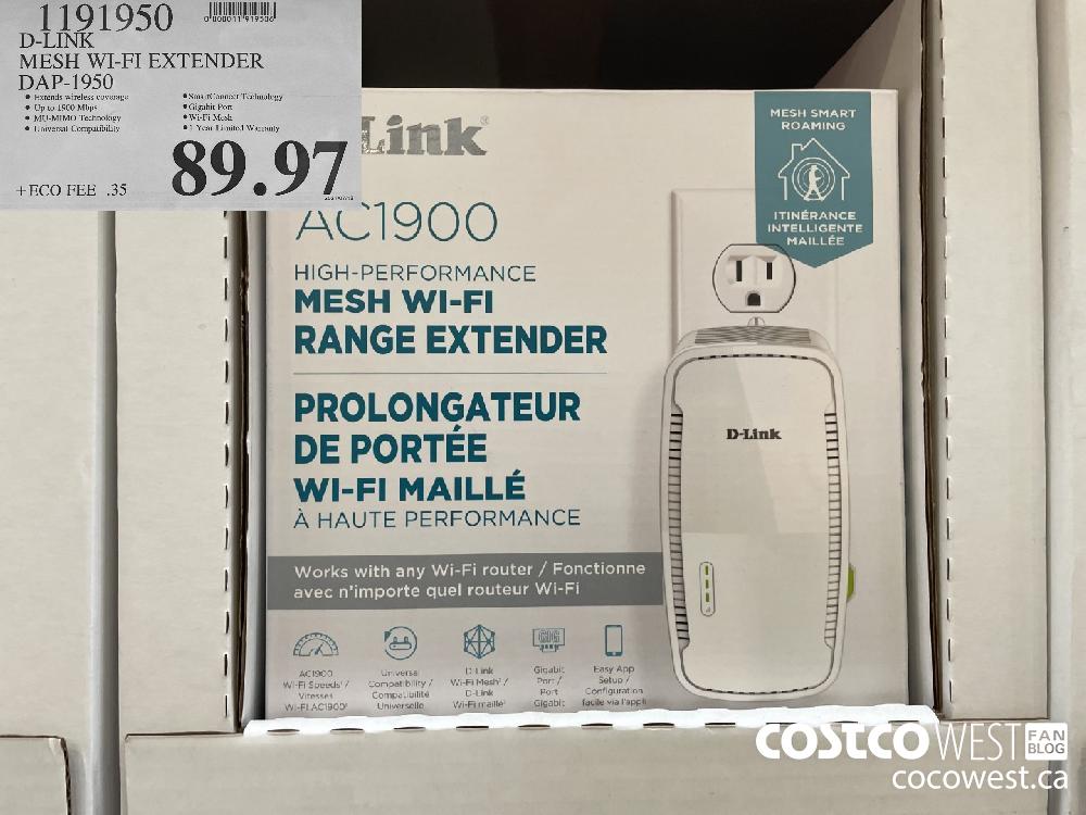1191950 D-LINK MESH WI-FI EXTENDER DAP-1950 $89.97
