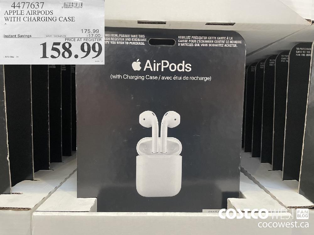 4477637 APPLE AIRPODS WITH CHARGING CASE ($17.00 INSTANT SAVINGS EXPIRES ON 2021-07-21) $158.99