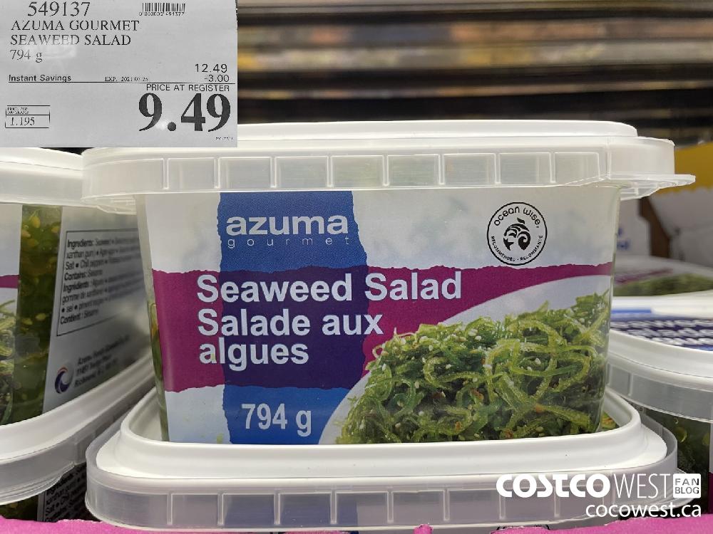 549137 AZUMA GOURMET SEAWEED SALAD 194 g ($3.00 INSTANT SAVINGS EXPIRES ON 2021-07-25) $9.49