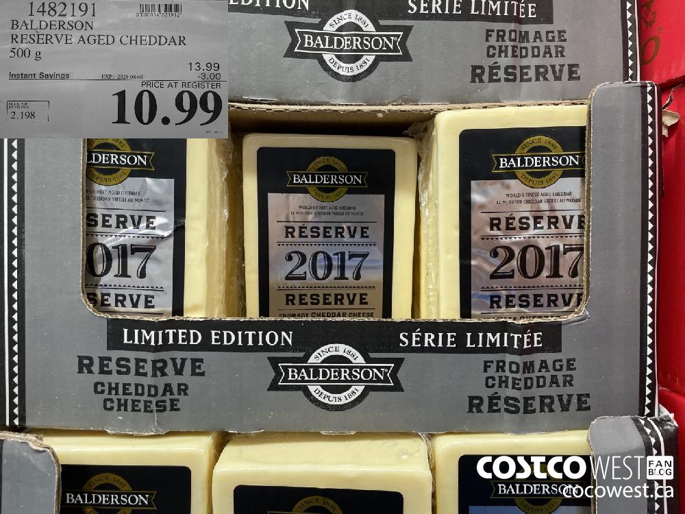 1482191 BALDERSON RESERVE AGED CHEDDAR 500 g ($3.00 INSTANT SAVINGS EXPIRES ON 2021-08-01) $10.99