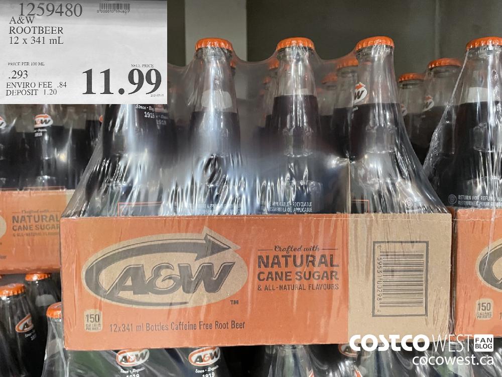 1259480 A&W ROOTBEER 12 x 341 mL $11.99