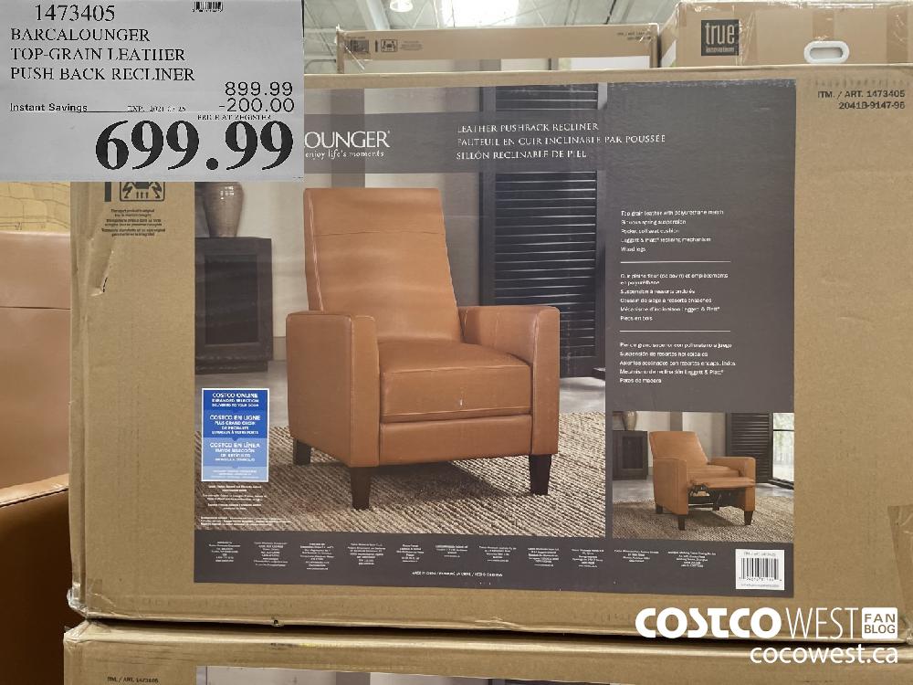 1473405 BARCALOUNGER TOP-GRAIN LEATHER PUSH BACK RECLINER ($200.00 INSTANT SAVINGS EXPIRES ON 2021-07-25) $699.99
