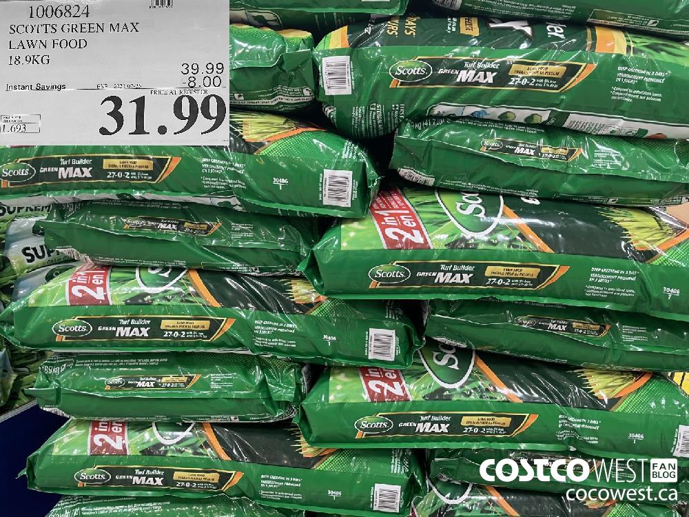 1006824 SCOTTS GREEN MAX LAWN FOOD 18.9KG ($8.00 INSTANT SAVINGS EXPIRES ON 2021-07-25) $31.99